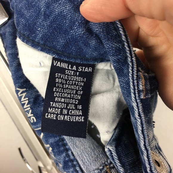 Vanilla Star Mid Rise Skinny Distressed Jeans - Picture 7 of 7